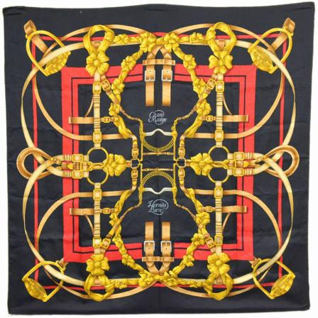 Hermès Vintage Scarves Sort, Dame Vintage Accessories, Størrelse: ONE Size