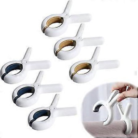 6 Pieces Plastic Windproof Clothes Pegs, Jumbo Towel Clips, Suitable for Sunbeds, Loungers, Pool Chairs, Laundry