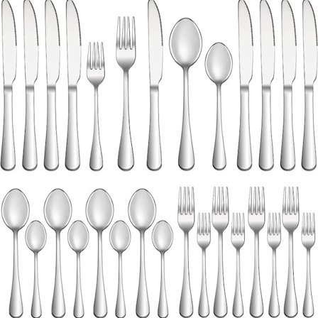 20-delad bestickuppsättning för 4 personer, premium rostfritt stål