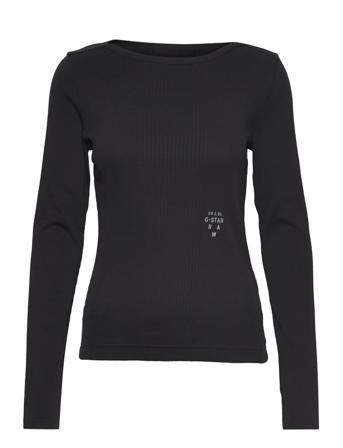 Slim Rib Boatneck L\S Wmn Black G-Star RAW