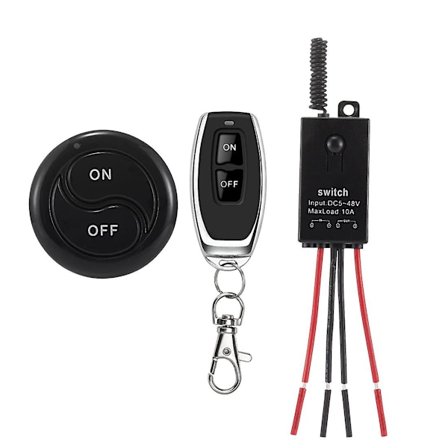 433MHz Trådløs Fjernkontrollbryter, DC12V/24V/48V/72V 40A Relé RF-bryter med 100M Langdistanse Fjernkontroll