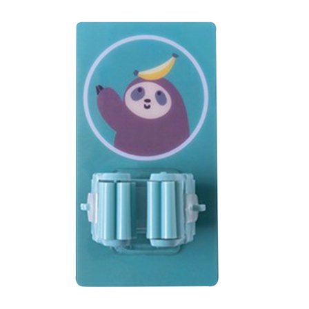 Tecknad Kvastskaftshållare Självhäftande Punchfri Förvaringshängare för Tvättstuga Badrum Kök Garage