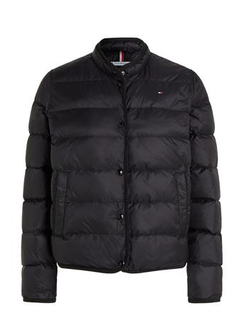 Lw Down Collarless Jacket Vuorillinen Takki Topattu Takki Black Tommy Hilfiger