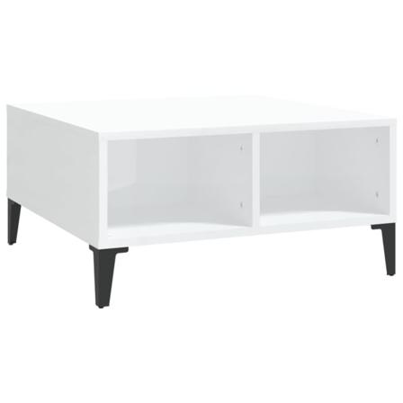 Vidaxl Soffbord Vit Högglans 60x60x30 Cm Spånskiva Vit