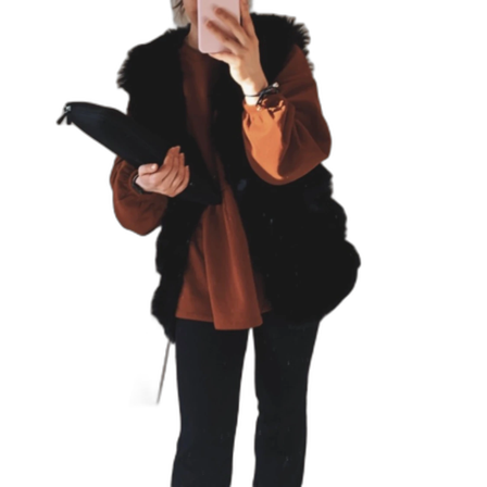 Pälsväst och tröja