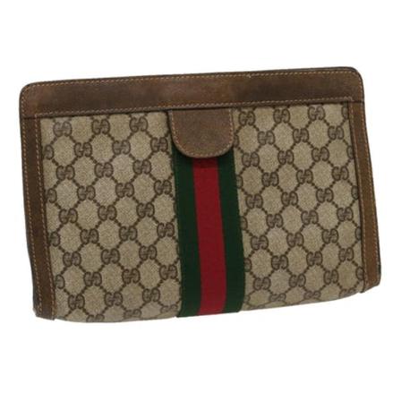Gucci Vintage, Pre-owned Clutch Beige, Dames, Maat:ONE Size,leer