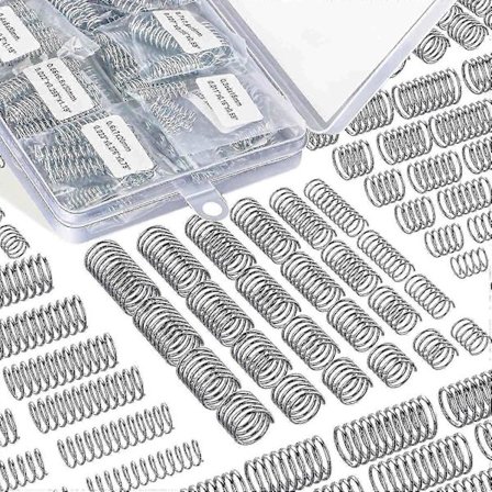-200 stk kompresjonsfjær assortert sett, rustfritt stål fjærer, fjær assortert for butikk og