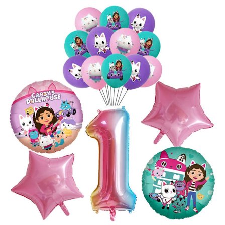 Nukkekoti Kissat Syntymäpäiväkoristeet Ilmapallo Kertakäyttöastiat Kissa Ilmapallot Lapset Nukkekotihahmot Juhlatarvikkeet