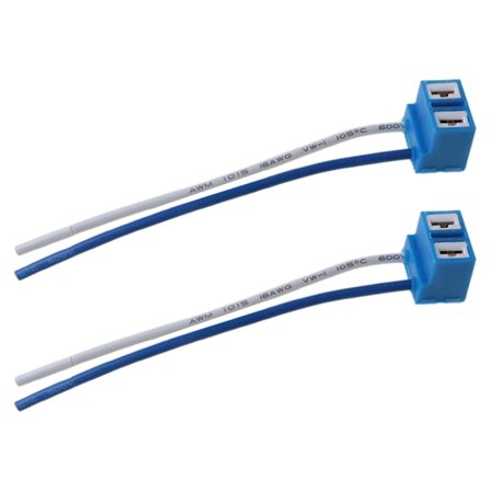 2 stk H7-kontakt, keramisk hunnkontakt Halogenpæresokkel Bilpærelampeadapter med ledningsnett