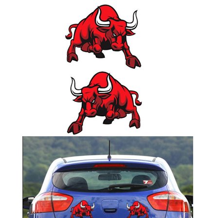 Kaksi kappaletta vasen ja oikea härkä auton tarroja, heijastava pe