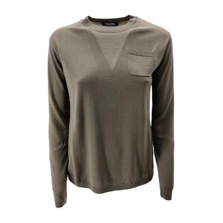Max Mara Studio, V-neck Knitwear Grijs, Dames, Maat:S
