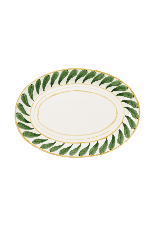 Pick A Poppy Swirl Servingsfat - 32 Cm Glas & porslin Grön