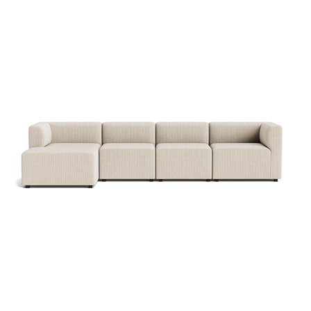 Roma XL chaiselong sofa, venstrevendt - Poso Beige - 290x120x65cm - Slidstærk Chaiselong Sofa med Koldskum og PU Skum Fyld