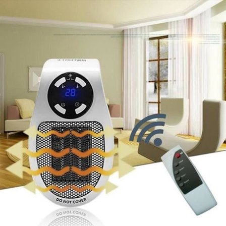 (Hvit) Elektrisk radiator - CASEME - 500W - For bad - Med fjernkontroll - Hvit