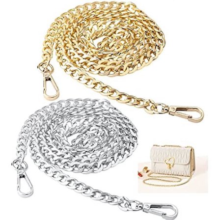 2 st Väskkedjor, Guld Handväska Kedja Silver Metall Ersättningskedja DIY Handväska Kedja För Plånbok Handväskor Axelväska