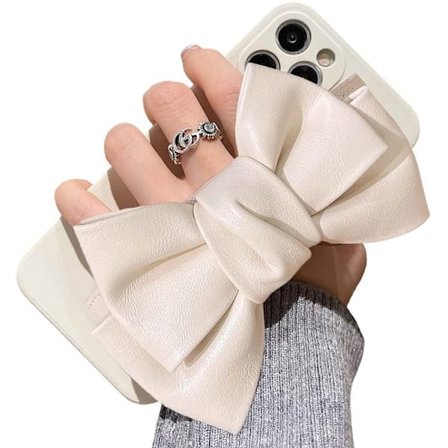 Bowknot Läderrem TPU Skal iPhone 13 Pro - Vit