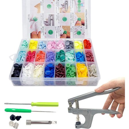 24 färger plast T5 metallklämma verktyg för tryckknapp