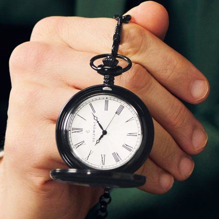 Altair | Montre de poche demi-chasseur noire pour hommes - Montres de poche et à gousset.