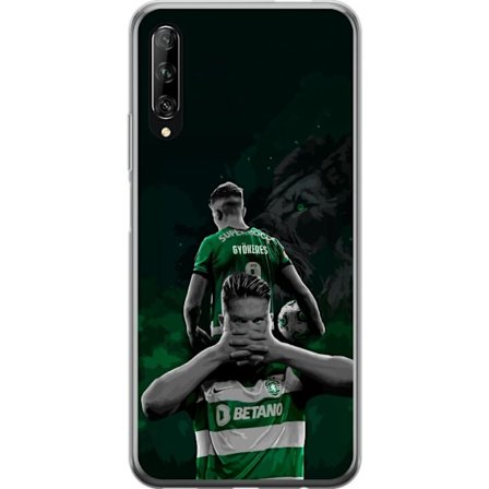 Yhteensopiva Puhelinkuori Huawei P smart Pro 2019 Neonmotiivi, jossa teksti "Gaming is in my DNA" sinisenä ja punaisena tiiliseinällä, jossa loistava