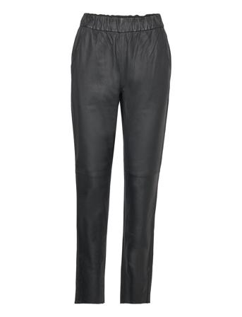 Mmzabel Long Leather Pant Trousers Leather Leggings/Bukser Svart MOS MOSH*Betinget Tilbud