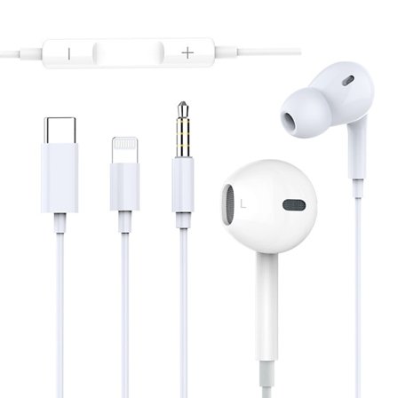 Trådbundna hörlurar, in-ear hörlurar med mikrofon, sladdanslutna hörlurar S