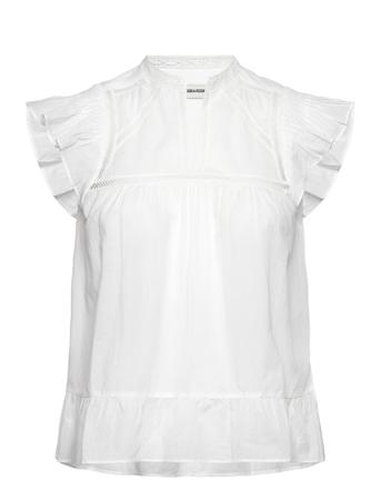Tolded Coton Designers Blouses Sleeveless White Zadig & Voltaire
