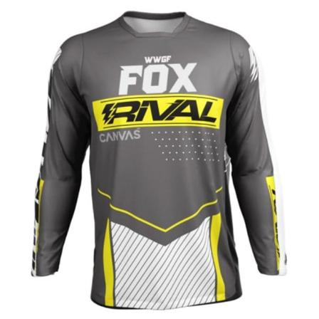 Sommar FOX mountainbike terrängdräkt MTB lång T-shirt gray M