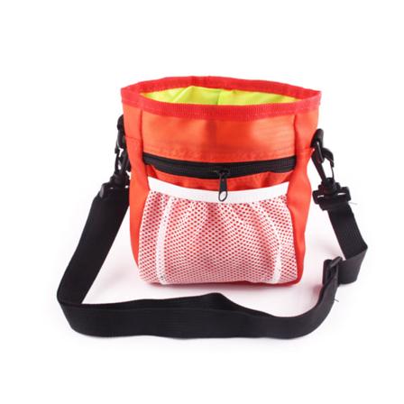 Hundgodisväska, Hundträningspåse, Bärbar Husdjursmidjeväska med Justerbart och Avtagbart Bälte och Axelrem (Orange)