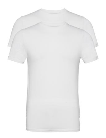 Bamboo 2-Pack Tee Fsc T-shirts Short-sleeved Vit Resteröds