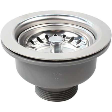 Rostfri diskbänkssil, 114 mm ventil för diskho