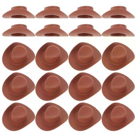 Mini Cowboyhatter, 20 stk. Små Minihatter for Dukkedekorasjon Dukkehus Tilbehør