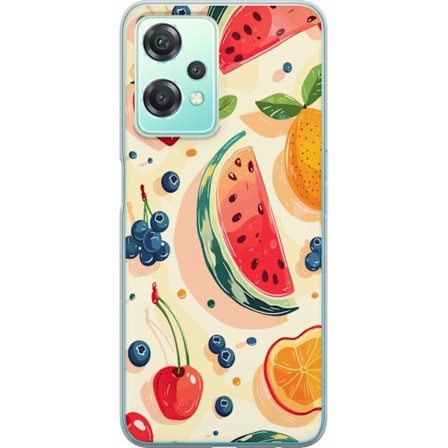 Kompatibelt Mobildeksel til OnePlus Nord CE 2 Lite 5G Lekende fruktillustrasjon med vannmelon, sitrus, jordbær, kirsebær og bær