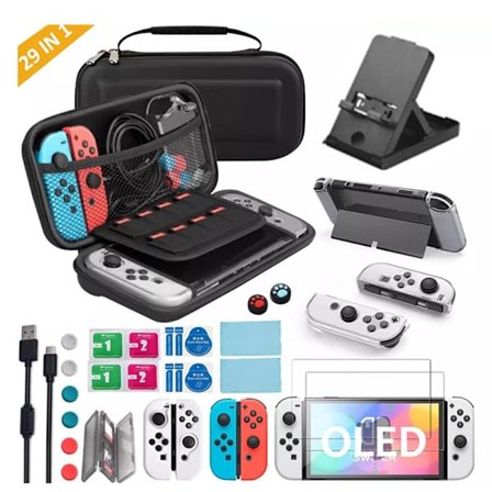 Sett med 29 deler: Deksel og skjermbeskytter for Switch OLED