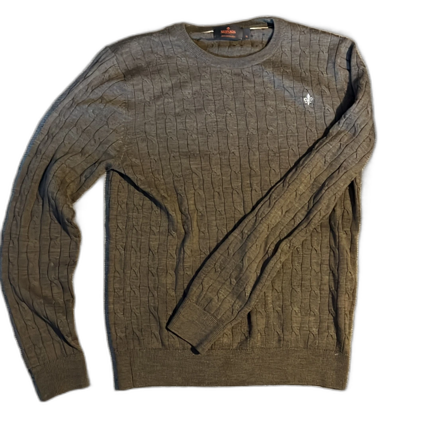 Grå kabelstickad tröja från Morris