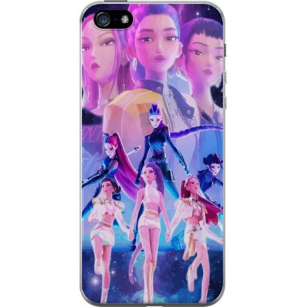 Kompatibelt Mobildeksel til Apple iPhone 5 K-pop-inspirert futuristisk jentegruppe i neonlys og kosmisk sci-fi scene