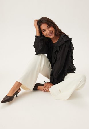 Happy Holly-Frill Blouse-36/38