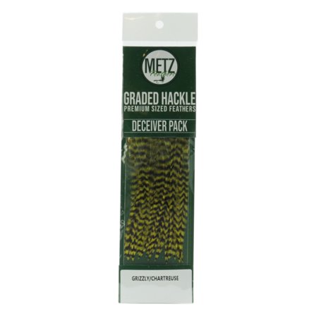 Metz Hackle Deceiver and Streamer Pack - Grizzly Chartreuse