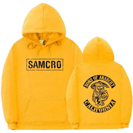 Sons Of Anarchy Samcro Hoodie Dobbeltsidet Print Hoodie Shirt Top Gul