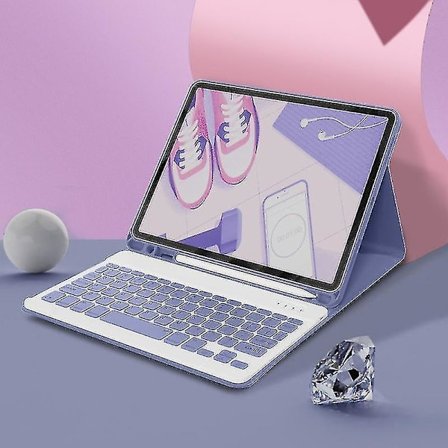 Bluetooth Tangentbordsfodral Lämpligt Kompatibelt med Ipad, Avtagbart Ultratunt Fodral, Inbyggd Pennhållare