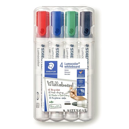 Staedtler Whiteboardmarker 351 rund spids 4 ass.