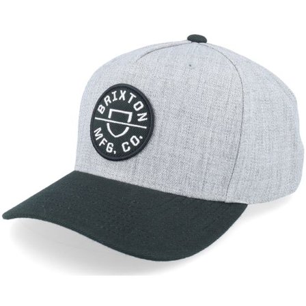 Brixton - Grå adjustable Keps - Crest Heather Grey/Black Adjustable @ Hatstore