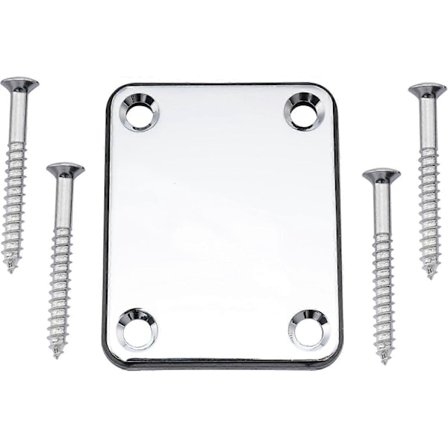 Metall Gitarhalsplatta för Fender Stratocaster Telecaster Elgitarr eller Bas, Krom