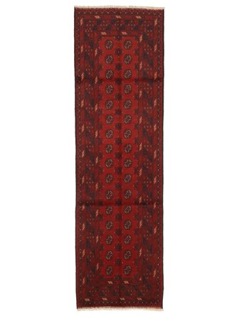 Tappeto Orientale Afghan Fine 84X287 Passatoie Nero/Rosso Scuro (Lana, Afghanistan)