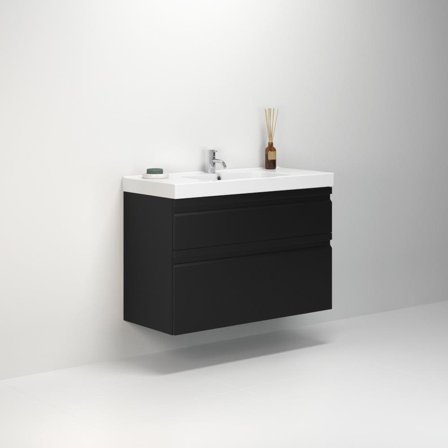 Dansani Luna Menuet Kommodpaket 101 cm Svart matt, Badrum