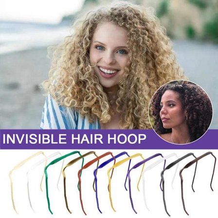 2 KPL Invisible Hair Hoop Paksut kiharat hiusvanteet VALKOINEN