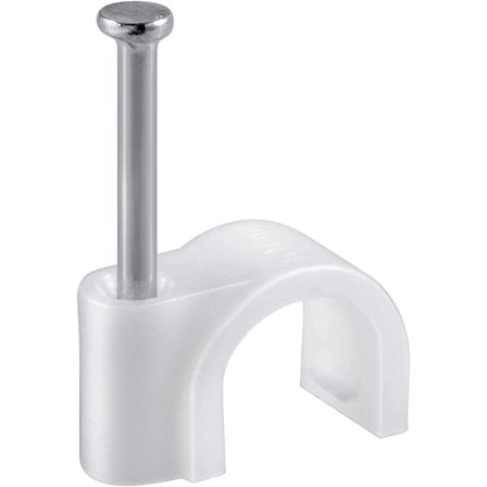 100 stk. runde kabelklips med stålsøm, størrelse: 4 mm, kabelbinder