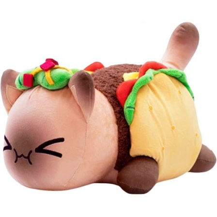 Kramdjur Katter Aphmau Meemeows Katt Mjuka Leksaker, Katt Mjau Mjau Mjuk Plyschmunk Hamburgare Katt Plyschdocka (Taco Cat, 25 cm)