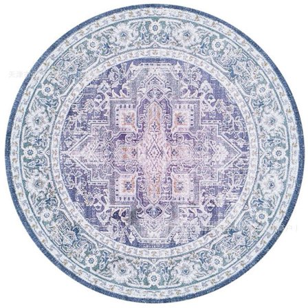 Boho pyöreä matto, kodin sisustusmatot, liukumaton ja pestävä makuuhuoneeseen kylpyhuoneeseen (tyyli 3/60X60cm)