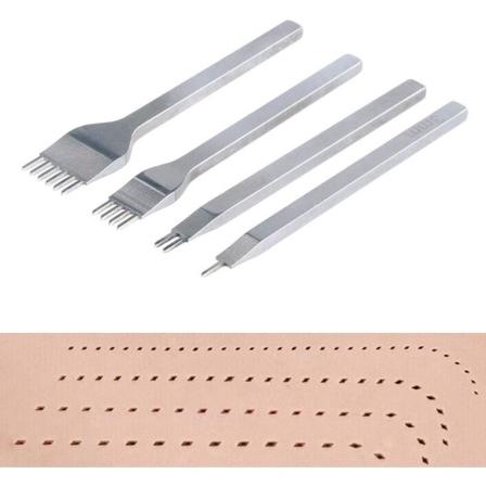 4 stk Hullstansverktøysett, 3mm DIY Lærsett, Lærhåndverk Pu