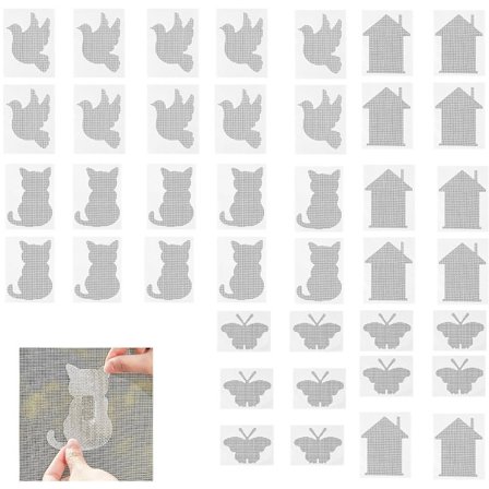 40x Insektnet Reparationstape - Med Tegneseriemønster - Insektnet Reparationstape - Myggenet Tape - Selvklæbende Insektnet Reparationstape -